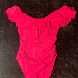 La Blanca Island Godess off shoulder ruffle one piece